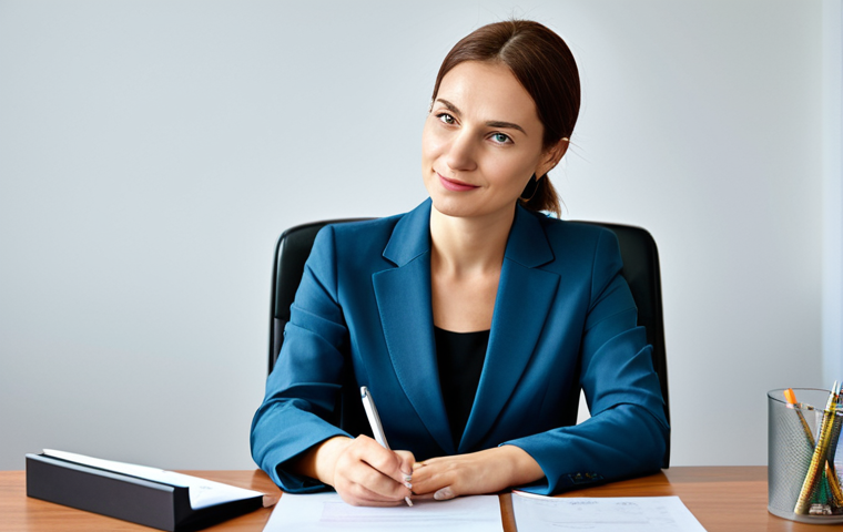 Professional Businesswoman**
"A professional businesswoman in a modest business suit, sitting at a desk in a modern Warsaw office. She is reviewing documents. Fully clothed, appropriate attire, safe for work. Perfect anatomy, natural proportions, professional photography, high quality, family-friendly."
**