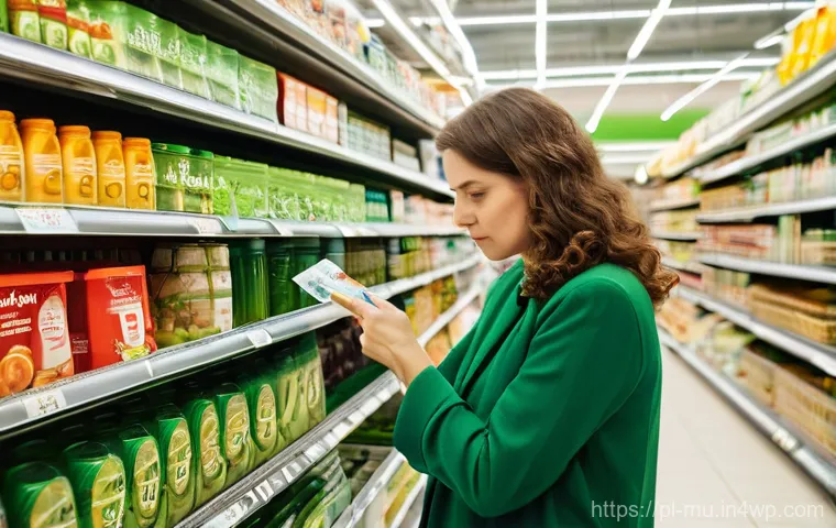 그린워싱과 정치적 요인 - **Image Prompt 1: The Greenwashing Trap in a Polish Supermarket**
"A discerning Polish woman, in...
