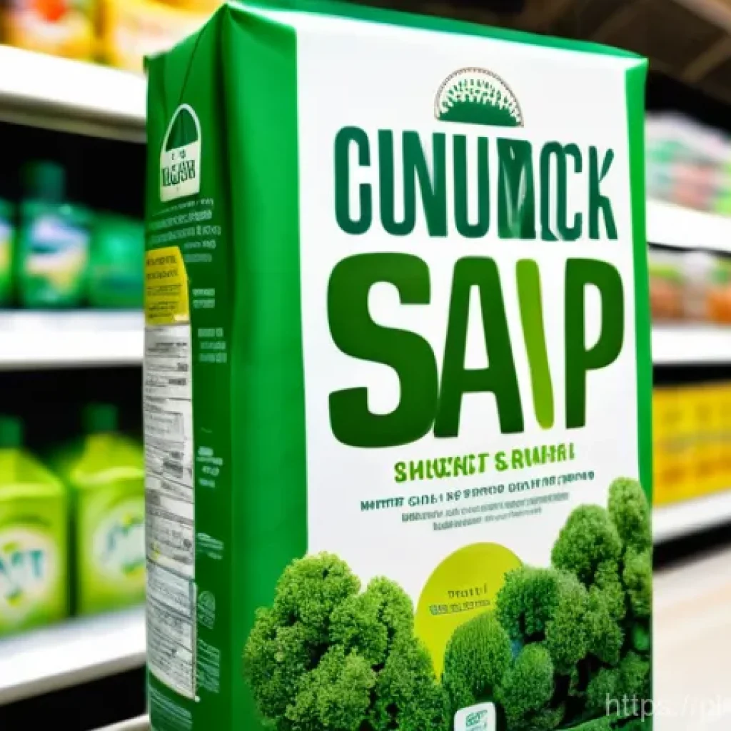 그린워싱 비판 사례 분석 - **Prompt 1: The Deceptive "Eco" Package in a Supermarket Aisle**
A close-up shot of a brightly l...