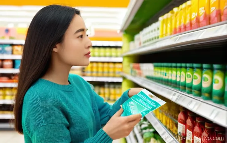 그린워싱 비판 사례 분석 - **Prompt 1: The Deceptive "Eco" Package in a Supermarket Aisle**
    A close-up shot of a brightly l...