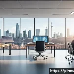 Home 21 그린워싱과 글로벌 경제의 변화 - A modern corporate office environment showcasing a diverse group of professionals engaged in a meeti...